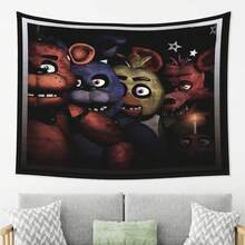 Fr1ddie Fazbear Themed Tapestry - Perfect Gift For Sports Fans, Soft Texture Decorative Piece For Living Room, Bedroom,  Office & Party - 彩色 - 查看 5