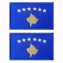 2 PCS  Kosovo Flag Patches Embroidered Tactical Military Morale Patch Applique Fastener Hook And Loop{Inchcolor_nameinch:InchKosovoinch} - Kosovo - View 1