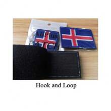 2 PCS  Iceland Flag Patches Embroidered Tactical Military Morale Patch Applique Fastener Hook And Loop{Inchcolor_nameinch:InchIcelandinch} - Iceland - 查看 6