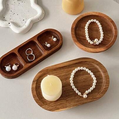 Elegant Rosewood Jewelry Tray - Multifunctional Neatly Organizes Necklaces, Earrings, Rings And Other Jewelry, Suitable For Displaying, Storing And Organizing Home Items | High-Quality Home Decor