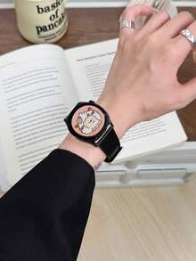 1件 PU圓形手錶錶帶，相容於 Galaxy Watch 7、Galaxy Watch 5、Galaxy Watch 6、4，40mm 42mm 43mm 44mm 45mm 46mm 47mm 20mm 22mm，金色 - 黑色銀色 - 查看 2