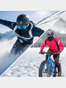 1pc Solid-Colored Face Mask, Available In Black And Gray, Provides Warmth, Windproofing, And Dustproofing. It Is Unisex And Suitable For Winter Sports, Cycling, And Training - Multicolor - View 12