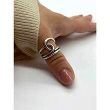 1pc Vintage Asymmetrical Multi-Layer Criss-Cross Knot Thumb Ring, Women Fashion Jewelry Suitable For Daily, Party, Gift, Casual, Beach, All Seasons - 彩色 - 查看 1
