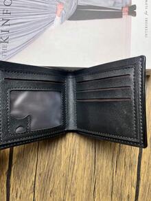 Men's Genuine Leather Mini Wallet, Multi-Card Slot Design, Large Capacity Horizontal Wallet With Card Slots, Multiple Card Slots, Bill Compartment, And A Transparent ID Window, Providing Ample Storage Space For Cash, Credit Cards, And ID. This Fashionable Ultra-Thin RFID-Blocking Bifold Wallet Features A Modern Minimalist Design, Durable And Portable, An Ideal Choice For Daily Use.