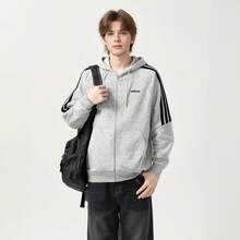 Adidas Unisex Unisex 2025 New Fashion Running Jacket Sportswear Casual Knitted Hooded Jacket - Grey - View 1