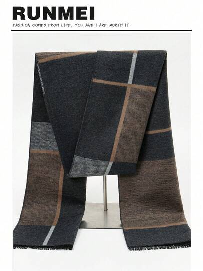经典男女通用格子围巾四季男友礼物生日礼物纯羊毛保暖披肩高端双面韩版女士仿羊绒彩色围巾厚实保暖休闲