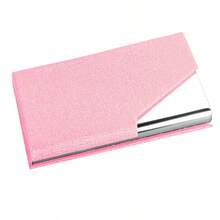 1pc Personalized PU Leather & Stainless Steel Business Card Holder, Customizable Credit Card Case, Suitable For Men, Fathers, Boyfriends, Real Estate Agents, Bosses And Business Professionals - PU Leather Metal Business Card Holder - View 5