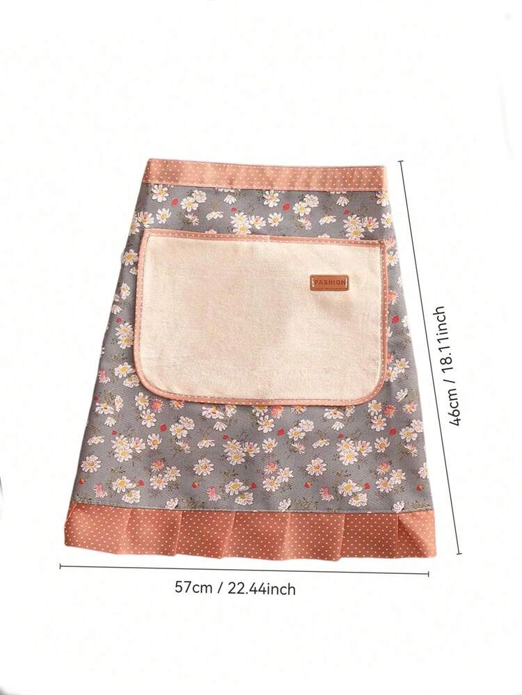 1 pezzo Grembiule in stile country in tela traspirante, grembiule costume da cameriera fresco e carino, durevole e resistente all'olio per cucinare, uso in cucina, uso domestico - grembiule da cucina e da tavola di mezza lunghezza - Multicolore - Visualizzare 3