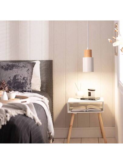 Alpinaluz "KIRA" Hang Lamp In Wit Metaal Hout Sc inavian Moderne E27 view 9