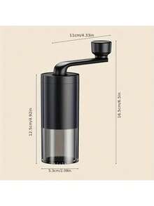 Molinillo de café Molino de café manual de acero inoxidable de alta calidad con mango de patrón de rejilla texturizado - Diseño ergonómico para uso en casa y en la oficina, no requiere electricidad, duradero y fácil de limpiar, accesorios para bar de café 1pc Molinillo de Café Profesional Manual - Cuchilla Ajustable de Acero, Cuerpo de Aluminio Antideslizante, Mango Ergonómico, Detalles en y Madera para Café Fresco, Goteo, Espresso, Prensa Francesa, Accesorio para Café de Goteo | Herramienta de Cocina Moderna | Detalle de Agarre de Madera Molino de café manual portátil con manivela, construcción de vidrio y metal, diseño de grano de madera redondo, capacidad inferior a 1L, operación manual para hogar, oficina, exterior, viajes - No se necesita electricidad Molinillo De Café Manual Para Moler A Mano, Máquina De Café En Polvo Ajustable Para Obtener Café Grueso Y Fino, Con Amplio Almacenamiento Para Mucho Café Molido ﻿ - Negro - Ver 4