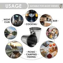 4pcs Stainless Steel Mini Wine Cups With Storage Bag, Reusable Small Cups, Hand Wash Only, Portable For Outdoor, Travel, Picnic, Party, Holiday Gift, Stainless Steel And PU Leather - Multicolor - View 5