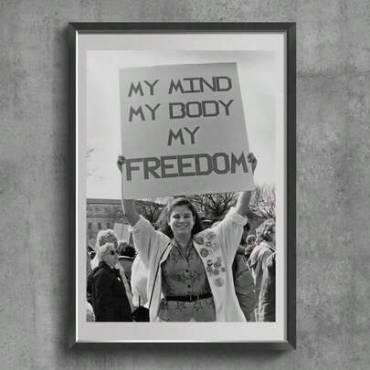 1 Pc Activist Protest Poster Art | Black-And-White Printable Canvas Posters For Wall Decor - Frameless