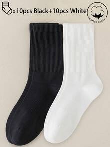 40只/30只/24只装 男女通用舒适运动袜，男士长袜，适合运动和训练，女士长袜，休闲和商务穿着，抗菌，柔软，黑白配色，防臭，吸湿排汗，轻盈舒适，适合秋冬季节，20只/10只/8只/6只/4只/2只装 - 彩色 - 查看 39