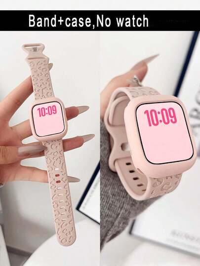 1 Set de Correa de reloj de silicona con diseño de mariposa tallada y estuche protector de TPU ultra delgado, suave y cómodo para deportes al aire libre, yoga, fitness, resistente al agua y al sudor, compatible con Apple Watch Ultra 3/2/1 SE /S10/S11/S9/S8/S7/S6/S5/S4/S3/S2/S1, Talla 38mm/40mm/41mm, 42mm/44mm/45mm/46mm/49mm