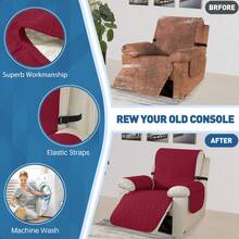 YSTYLE Single-Seater Reclining Armchair Cover, Armchair Cover With Armrests, Single-Seater Armchair Cover With Armrests, Armchair Cover With Elastic Band, Reclining Sofa Cover - Red - View 6