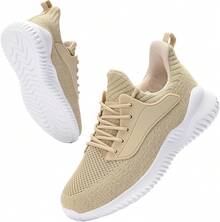 Womens Tennis Shoes Walking Sneakers - Foam Running Slip On Gym Athletic Workout Nursing Comfort Work Shoe Lightweight - 米色 - 查看 6