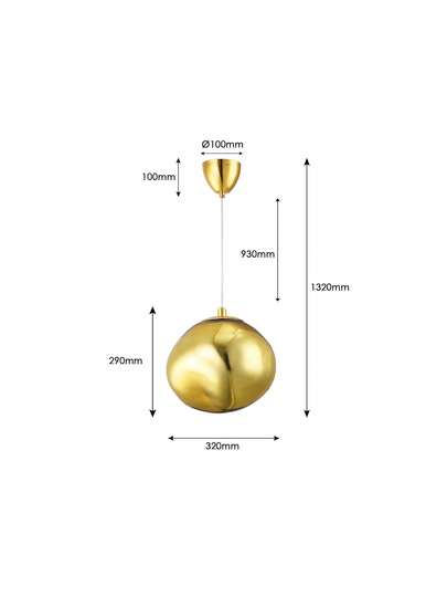 Alpinaluz Suspension Of Ceiling Avec Abat-Jour En Verre Doré Métallisé Au Design Moderne, Douille E27 Pour Salon Et Alle à Manger. view 7