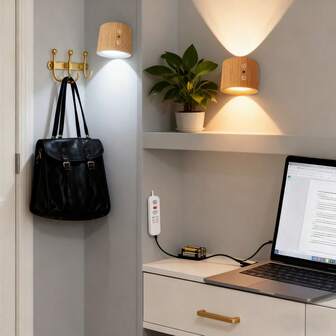 1个/2个双面壁灯，360°旋转多功能感应灯，带遥控器，双面发光壁灯，夜灯，家居照明，节日照明，三色可调，触摸遥控器，USB充电，适用于客厅、办公室、书房、卧室、走廊等场所。