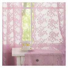 Light Lanvender Curtains For Bedroom Girls 63 Inch Length 2 PanelsLaceSheer Curtains Vintage Floral Voile Window Panels For Living Room Rod Pocket Light Lilac Lavender W52 X L63 - 多色640 - 查看 3