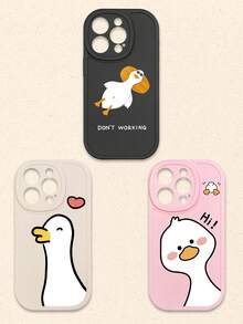 3个可爱卡通鸭子图案软硅胶手机壳，兼容和Galaxy智能手机 - 彩色 - 查看 15