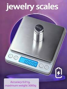 3000g/0.1g High Precision Multi-Function Compact Stainless Steel Digital Scale. This Mini Electronic Scale Features A Backlit LCD Display, Providing Professional Jewelry, Leather, And Computer Scale Functions, Suitable For Weighing Jewelry, Precious Metals, Gemstones, Powders, And Other Small Items. Batteries Not Included. [Special Offer] - Multicolor - View 1
