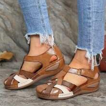 Sandalias De Moda Sandalias Plataforma Para Dama - Marrón - Ver 3