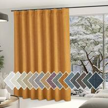 2025  Bedroom Curtains 2 Panels Sets Faux Linen Textured, Pinch Pleated Room Darkening Light/Heat Blocking Window Drapes Thermal Insulated For Living Room, Angora, W50 X L108, 2 Panels - 鉤腰帶 | 金棕色 - 查看 1