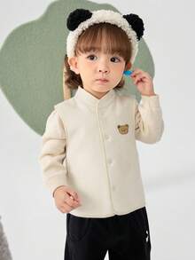 Balabala 2025秋冬款少女双面背心，男童女童羊羔绒外套