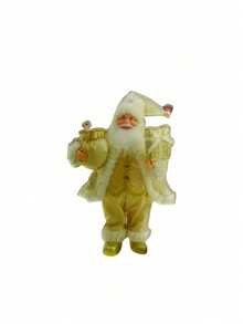1pc-Standing Santa Claus Statue, Santa Figurines Christmas, Merry Christmas Figure Decorations, Xmas Gifts Santa Claus Figurines Christmas Figure Decorations, Christmas Indoor Ornament, Christmas Gift, Handmade Santa Claus Statue With Gift Bag And Present, Suitable For Home, Office Desk, Christmas Party Decorations, Holiday Party Home Decor, Gift Party Centerpiece(Gold)
