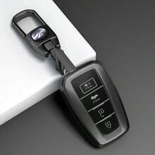 适用于 CHR、Camry、Corolla、RAV4、Highlander、C-HR、Prius、Land Cruiser Prado 的 2/3/4 键灰色 TPU 汽车钥匙遥控器保护套 - 灰色 - 查看 4