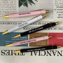 5pcs/Set Funny Cute Kawaii Cartoon Praise Neutral Pen Ballpoint Pen Black Ink Student Pen Ballpoint Pen Gift Stationery Office Supplies Gift For Colleagues, Friends