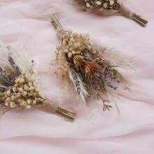 1-12pcs Mini Dried Flower Bouquet Set, Suitable For Bohemian Wedding, Tabletop Centerpiece, Dried Flower Branches, Handmade Dried Flowers, Bridesmaid Birthday Cake Gift Box, Vase Decor