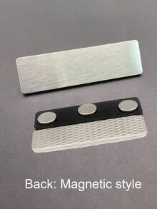 1pc Customized Engraved Magnetic Stainless Steel Name Tag Card Holder Badge For Office School Enterprise - Multicolor - View 27