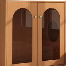 Modern Cat Furniture, Cat House, Multi-Purpose Cat House With Litter Box Area, Feeding Area And Storage, Walnut Look, Perfect For Living Room Bedroom - 棕色 - 查看 6