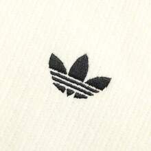 Adidas 女士休闲三叶草夹克，针织立领运动外套 - 乳白色 - 查看 4