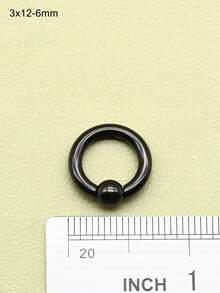 1 sztuka, nowy, gotycki, czarny, chirurgiczny pierścień ze stali nierdzewnej, pierścień do przekłucia przegrody nosowej, kolczyk do nosa, hip-hopowe kulki sprężynowe, okrągły sztanga dla kobiet i mężczyzn, seksowny pierścień BCR Piercing PA, super biżuteria do ciała, ekspander do uszu Helix, 12G-00G- 0,48 cala, duży rozmiar