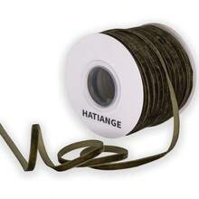 HATIANGE Gold Velvet Ribbon Single Face 1/4 Inch X 50 Yards For Gift Wrapping Hair Bows Choker Wedding Decorations