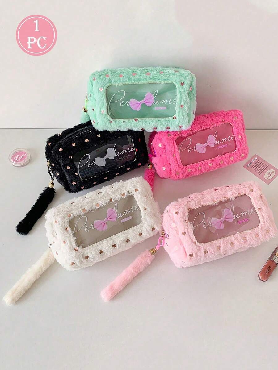 1 قطعة حقيبة قلم رصاص سعة كبيرة بتصميم عقدة الفراشة بسيط على الطراز الكوري، حقيبة تخزين قرطاسية عصرية، منظم للطلاب