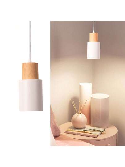 Alpinaluz "KIRA" Hang Lamp In Wit Metaal Hout Sc inavian Moderne E27 view 3
