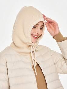 1pc Unisex Knitted Wool Balaclava, Warm Neck & Face Protector