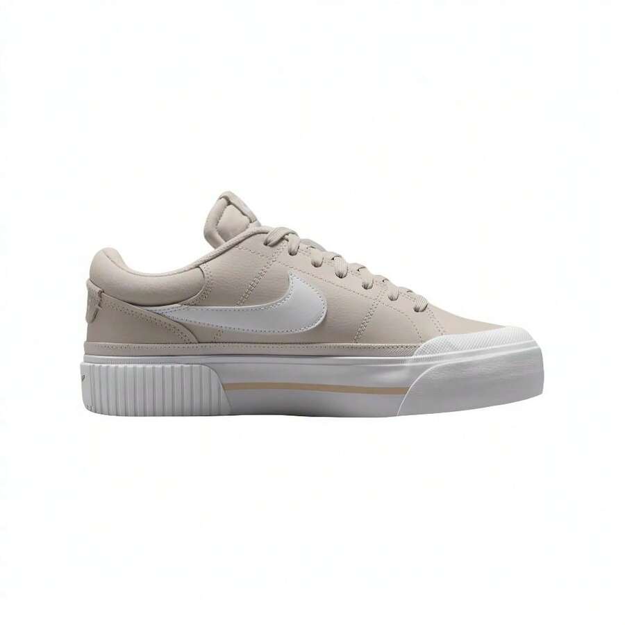Nike Court Legacy Lift Women's Platform Sneakers - Retro Tennis Shoes With Pillowed Comfort For Street Style - White/Phantom/Lt Orewood Brown - 查看 1