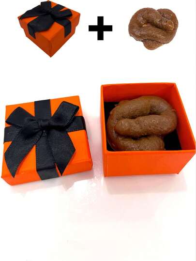 Prank Gift Box - Includes 1 Elegant Gift Box And 1 Realistic Fake Poop, Gag Gift For April Fools Day