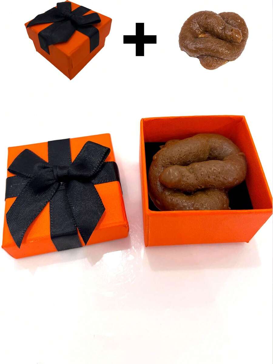 Prank Gift Box - Includes 1 Elegant Gift Box And 1 Realistic Fake Poop, Gag Gift For April Fools Day - Multicolor - View 1