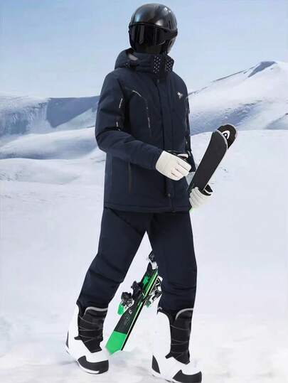 Set de 2 piezas Estilo de novio Ropa deportiva y de exterior para hombres, Traje deportivo y de ocio profesional, Chaqueta y pantalones de esquí HX5594-1 Conjuntos de esquí de invierno