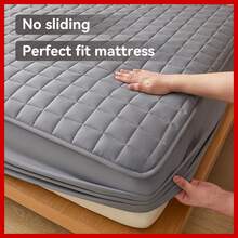 1Pc Waterproof Mattress Protector, Mattress Cover, Suitable For Bedroom/Guest Room/Hotel, Soft, Skin-Friendly, Breathable And Waterproof, Suitable For Machine Wash/Hand Wash, Does Not Include Pillow And Pillow Core - Black - View 3
