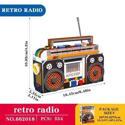 This Retro-Style Furniture Assembly Kit - Featuring Items Such As An Old-Fashioned Radio, Washing Machine And Refrigerator - Creates A Highly Realistic Effect. It Is A Nostalgic DIY Street Scene Assembly Model Kit, Suitable For Nostalgia Enthusiasts, Collectors And Architecture Lovers.