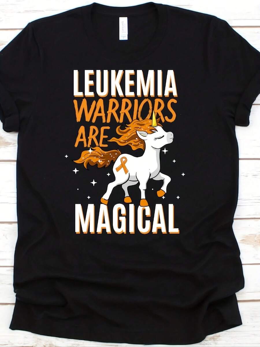 Leukemia Warriors Are Magical Shirt, Cancer Awareness Gift For Leukemia Warrior Fighter Survivor Porter, Beating Leukemia Ribbon Tshirt - 款式4 - 查看 1