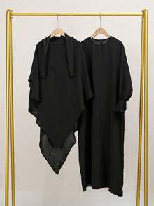 1pc Women Hooded Abaya Robe Dress, Casual Loose Breathable Prayer Gown, Suitable For Daily Wear Or As Gift Accessories Women - Hooded Robe - View 22