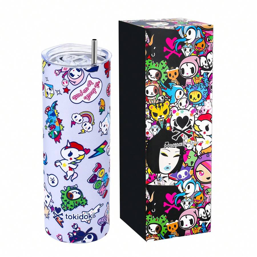 Tokidoki Unicorno Bottle 16oz Insulated Stainless Steel Water Bottle With Straw Reusable Insulated Bottle - Denim Daze - Xem 1