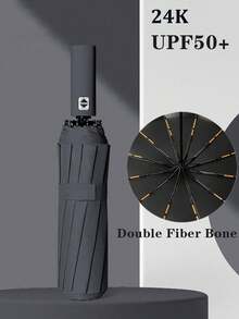 24-Rib Fully Automatic Umbrella, Sun And Rain Protection, UV Protection Umbrella, Suitable For School, Office, Home, Travel And Back To School Supplies, Sunny And Rainy Dual-Use Umbrella, Sun Protection, 99% UV Protection, Suitable For Men And Women, Durable Structure, Sun And Rain Protection